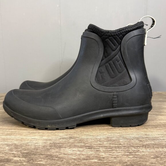 UGG Chevonne Chelsea Womens Black Rubber Outdoor Waterproof Boots Sz 5 - Picture 4 of 10